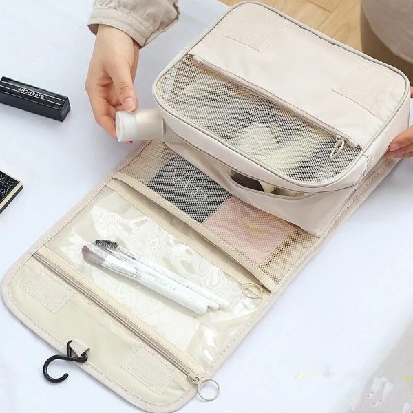 Multi-compartment Makeup Organizer Bag Waterproof Toiletry Pouch Portable Hanging Cosmetic organizer Large Capacity Washable Durable for Travelling and Gift Item - Image 6
