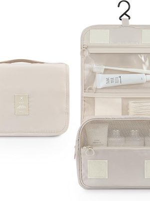 Multi-compartment Makeup Organizer Bag Waterproof Toiletry Pouch Portable Hanging Cosmetic organizer Large Capacity Washable Durable for Travelling and Gift Item