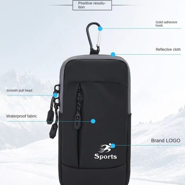 Phone Holder for Running, wrist pouch Workout and Gym Armband, Cell Phone Purse Small Crossbody Pouch, including Reflecting outlines, keys space and handsfree outlet - Image 4