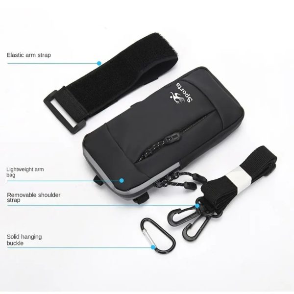 Phone Holder for Running, wrist pouch Workout and Gym Armband, Cell Phone Purse Small Crossbody Pouch, including Reflecting outlines, keys space and handsfree outlet - Image 6