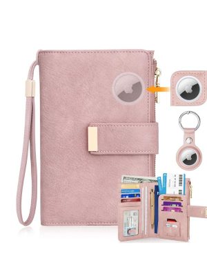 Passport Holder with Airtag Passport Wallet for Travel Leather Passport Holder RFID Blocking