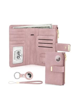 Passport Holder with Airtag Passport Wallet for Travel Leather Passport Holder RFID Blocking