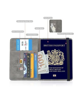 Premium Quality Passport Holder Cover Wallet Travel Essentials RFID Blocking Leather Card Case