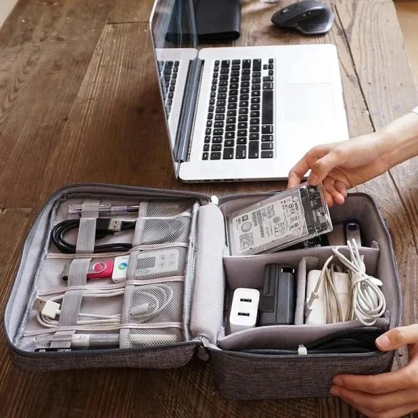 Universal Travel Cable Organizer Bag Water Resistant for Organization Multi-function Large Capacity - Image 3