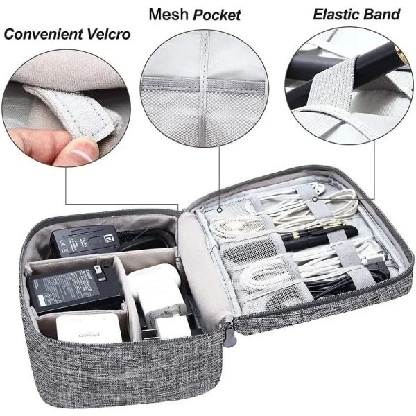 Universal Travel Cable Organizer Bag Water Resistant for Organization Multi-function Large Capacity - Image 5