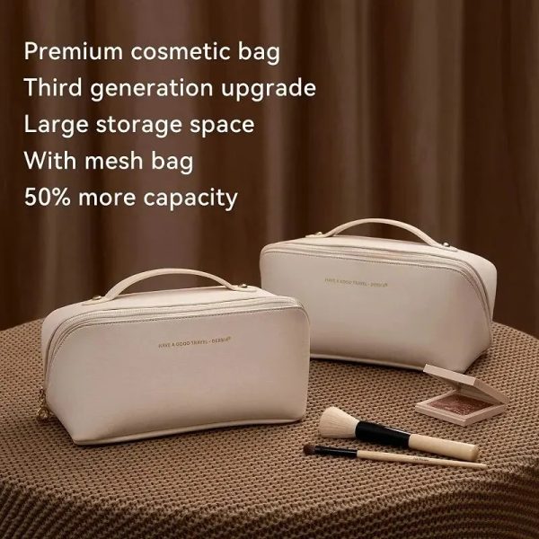 Premium Quality Travel Cosmetic Bag for Women, Large Capacity Multi Layered Storage Makeup Bag - Image 3