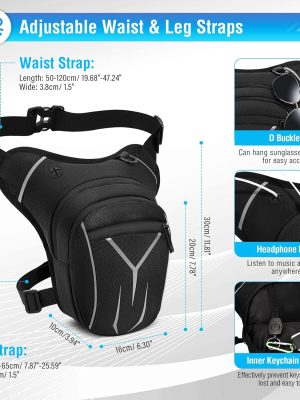 Leg Strap Waterproof Fanny Pack Outdoor Motorcycle Drop Leg Bag for Hiking Climbing Cycling Bike Riding