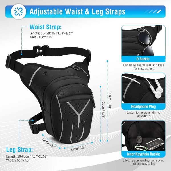 Leg Strap Waterproof Fanny Pack Outdoor Motorcycle Drop Leg Bag for Hiking Climbing Cycling Bike Riding - Image 2