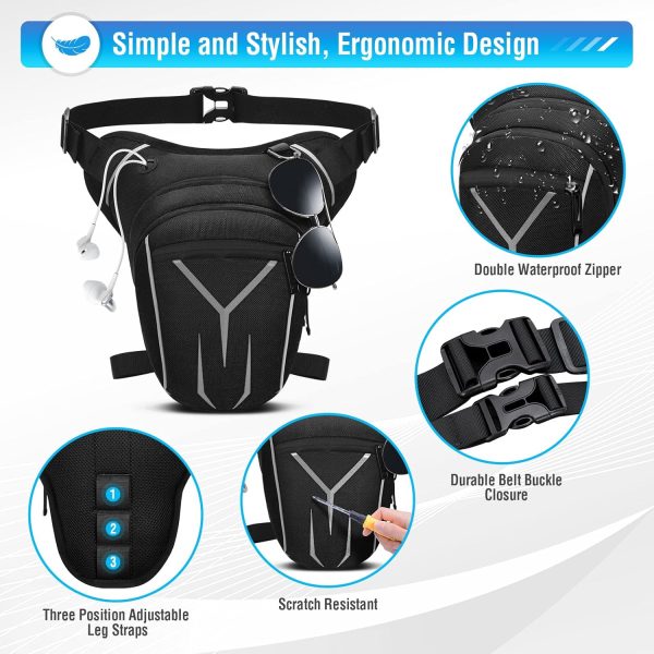 Leg Strap Waterproof Fanny Pack Outdoor Motorcycle Drop Leg Bag for Hiking Climbing Cycling Bike Riding - Image 3