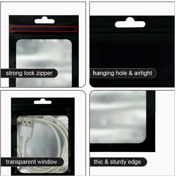 Premium Quality PVC Zipper Packing Self Sealing moisture proof Pouches Pack of 50 pcs - Image 3