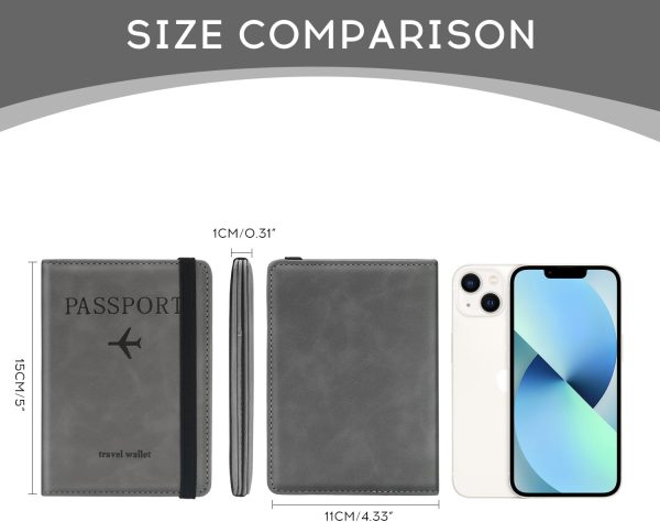 Premium Quality Passport Holder Cover Wallet Travel Essentials RFID Blocking Leather Card Case - Image 4